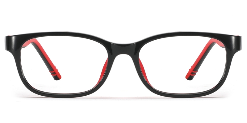 Rectangle Garyos-Black/Red Glasses