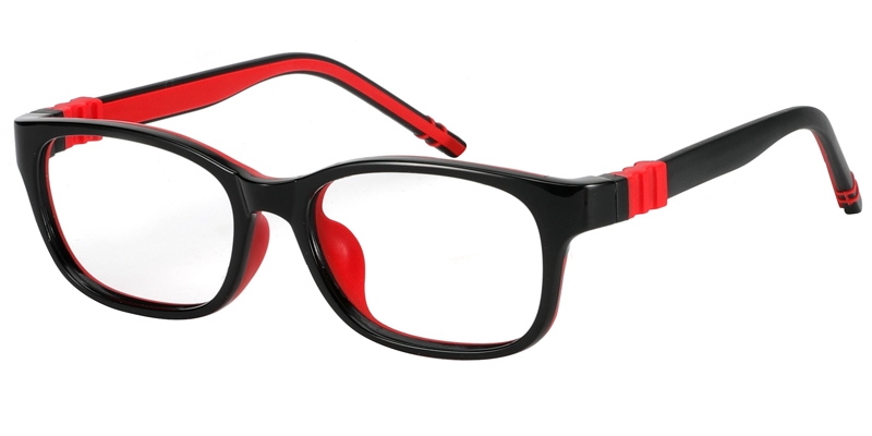 Rectangle Garyos-Black/Red Glasses