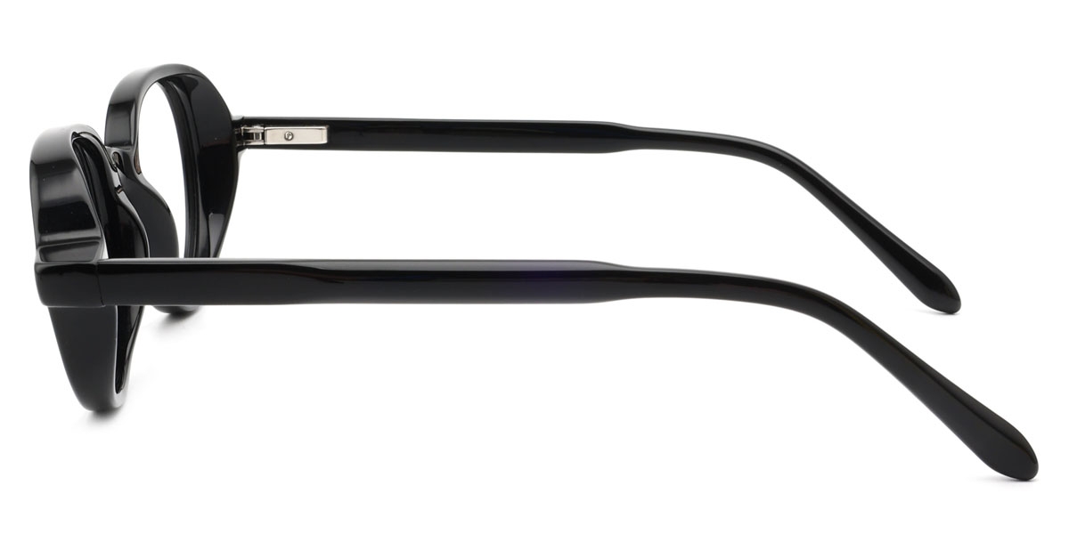 Oval Bino-Black Glasses