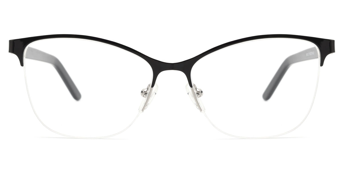 Oval Violetta-Black Glasses