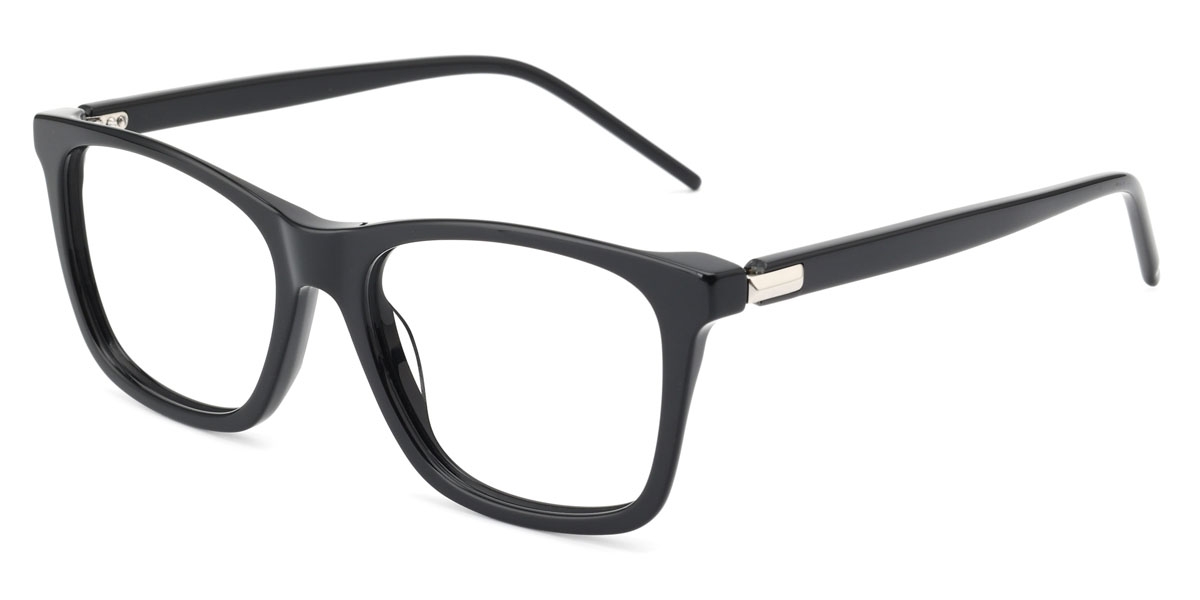 Rectangle Wale-Black Glasses