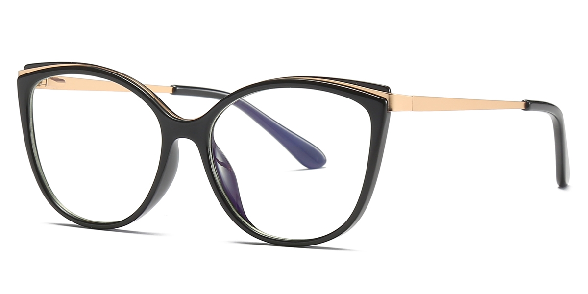 Oval Remy-Black Glasses