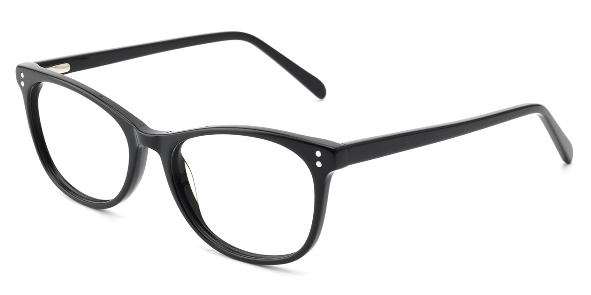 Oval Aubert-Black Glasses