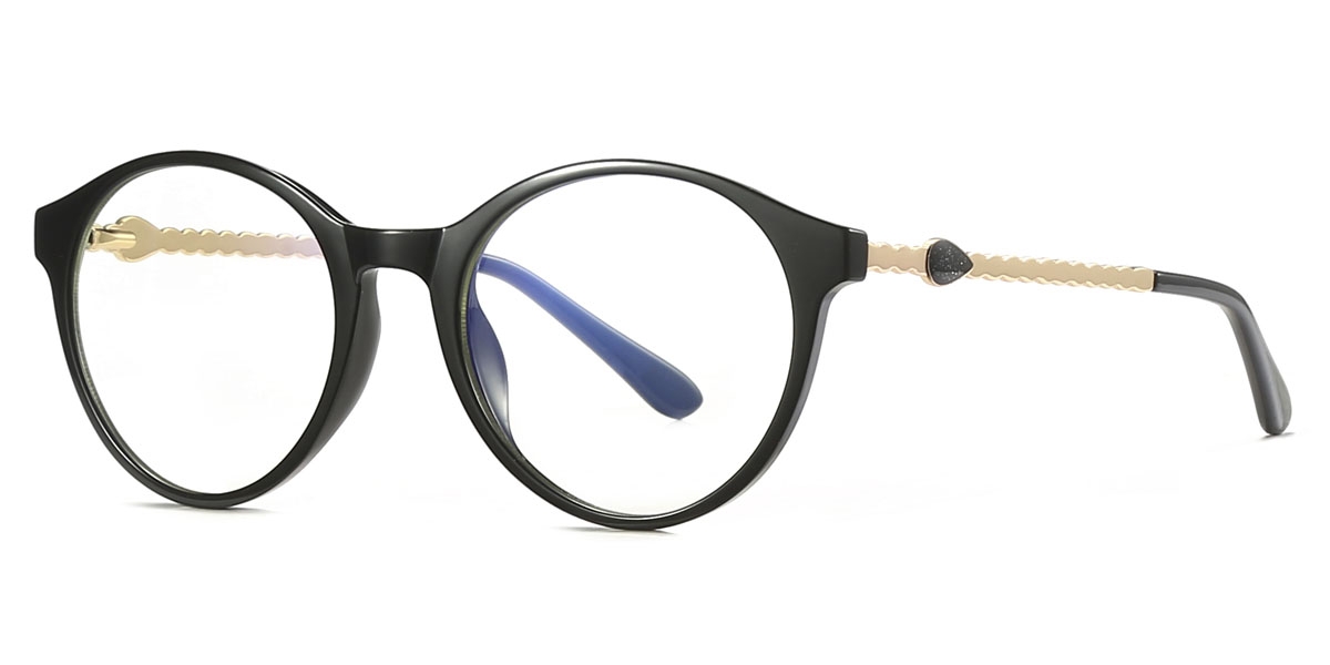 Round Orchid-Black Glasses