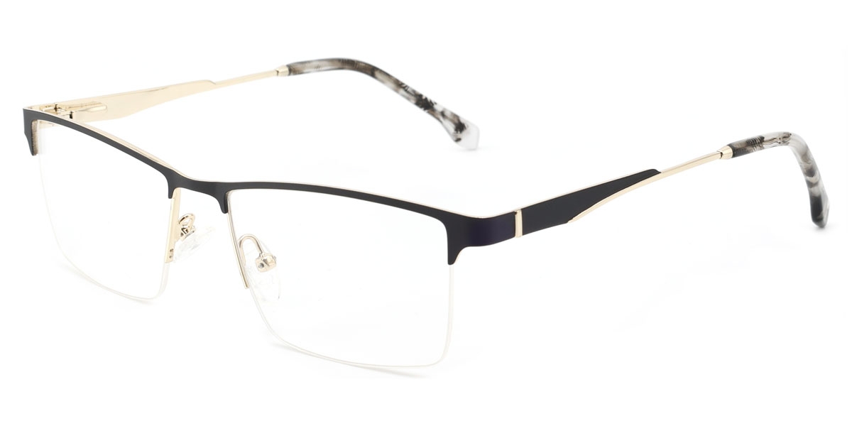 Square Ultra-Black/Gold Glasses