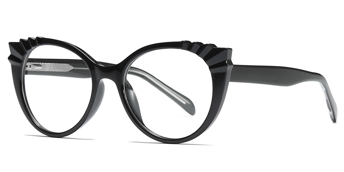 Oval Pearl-Black Glasses