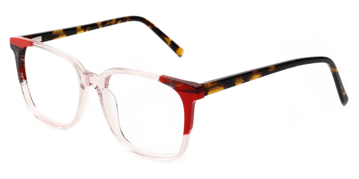 Square Ruby-Red Glasses