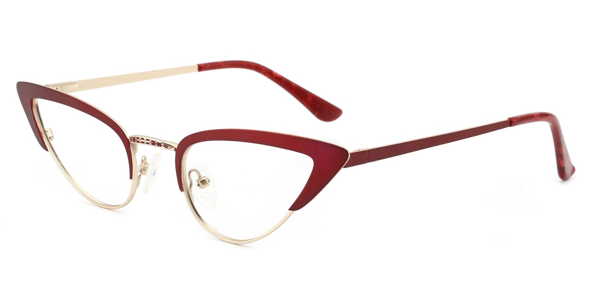 Cateye Plexi-Red Glasses