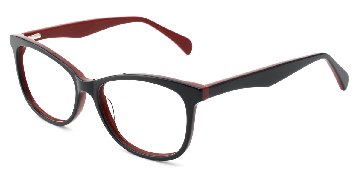 Oval Delisle -Black Red Glasses