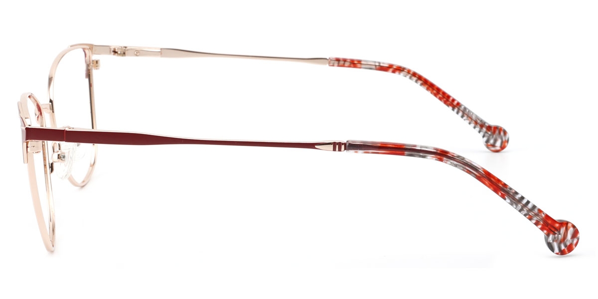 Oval Bella-Red/Gold Glasses