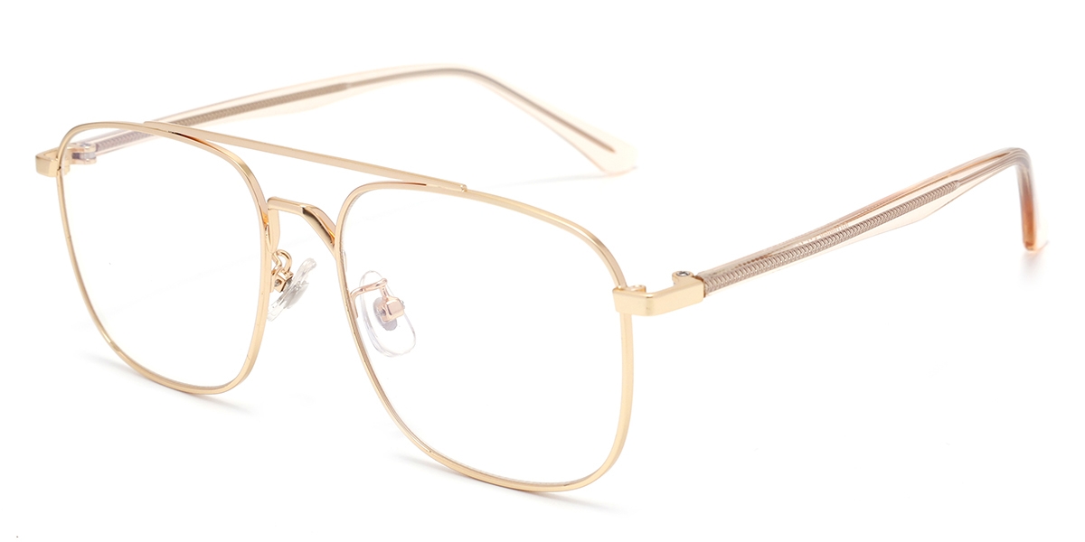 Square Bond-Gold Glasses