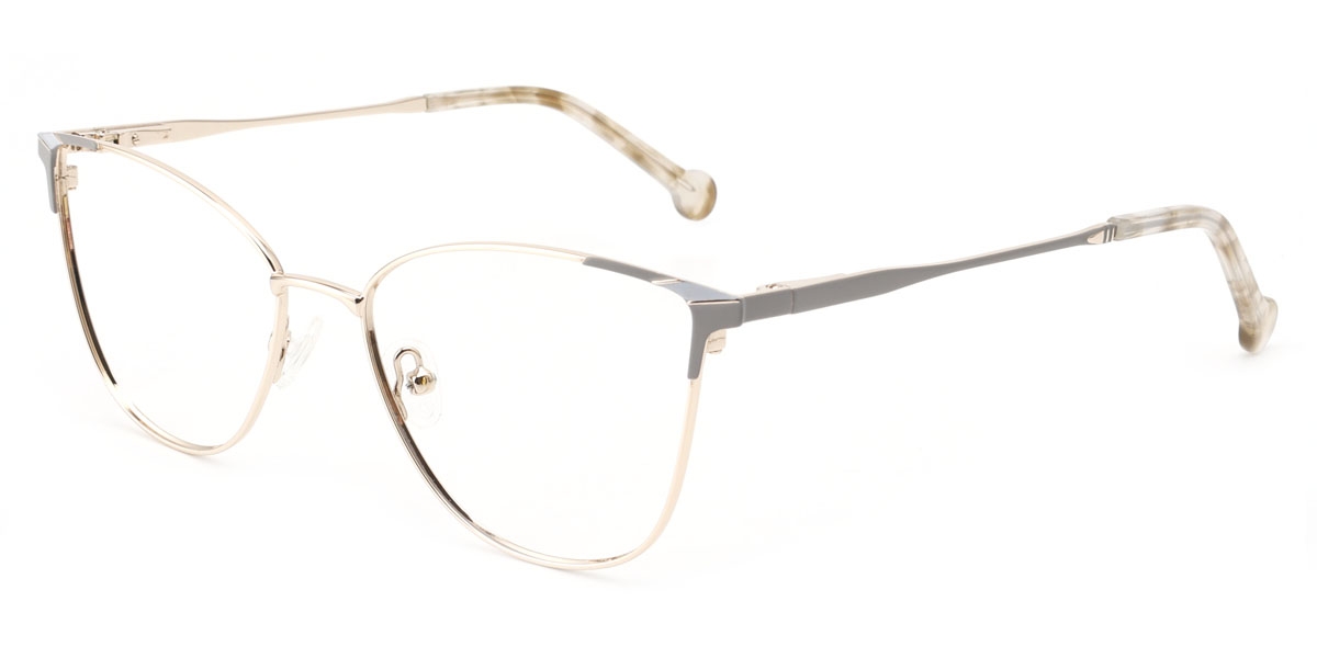 Oval Bella-Gray/Gold Glasses