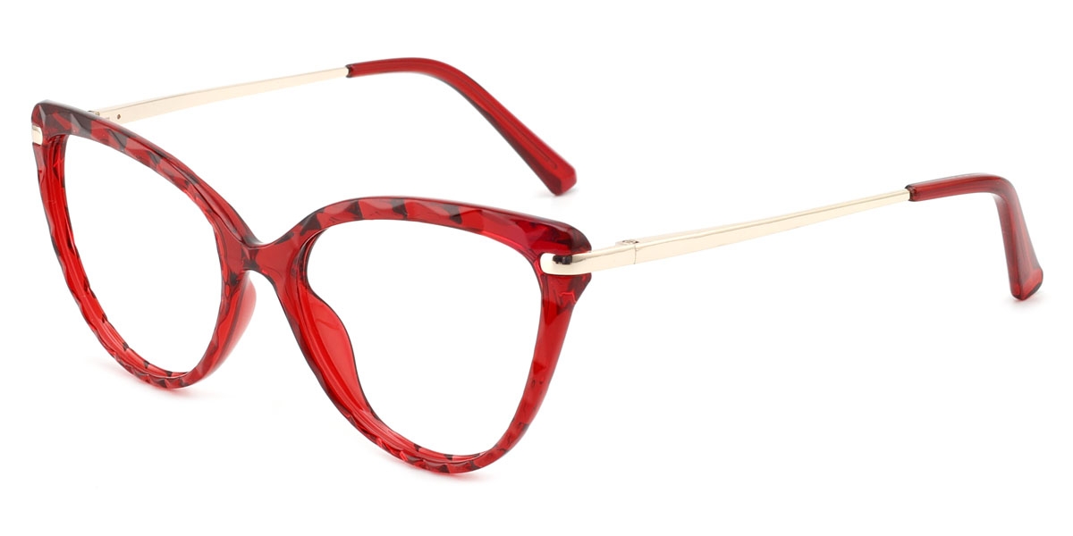 Cateye Crystal -Red Glasses
