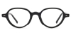 Oval Bino-Black Glasses
