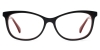 Oval Delisle -Black Red Glasses