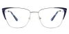 Cateye Waved-Blue Glasses