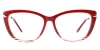 Cateye Tulip-Red Glasses