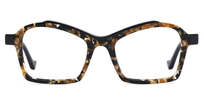 Vkyee prescription optical eyeglasses female gemetric acetate frame,front color tortoise