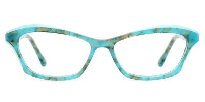 Vkyee prescription optical eyeglasses female oval acetate frame,front color blue