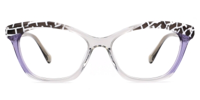 Vkyee prescription optical eyeglasses female square acetate frame,front color triple color