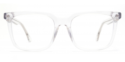 Vkyee prescription rectangle unisex eyeglasses in mixed materials, front color clear.