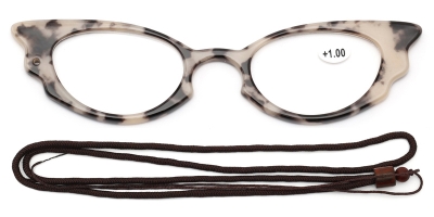 Vkyee prescription optical reading eyeglasses female oval plastic frame,front color tortoise 