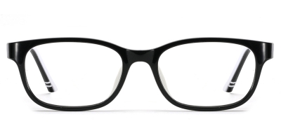Vkyee prescription kids optical eyeglasses unisex rectangle TR frame,front color black