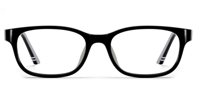 Vkyee prescription kids optical eyeglasses unisex rectangle TR frame,front color black