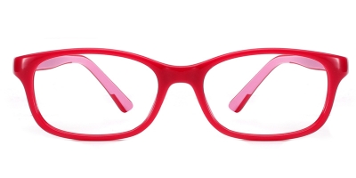 Vkyee prescription optical kids eyeglasses unisex rectangle TR frame,front color red