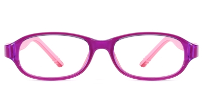 Vkyee prescription kids optical eyeglasses unisex rectangle TR frame,front color purple