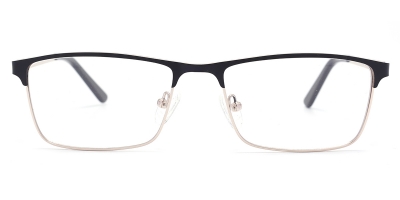 Vkyee prescription rectangle men eyeglasses in metal material, front color black