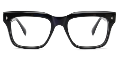 Vkyee prescription rectangle male eyeglasses in acetate material, front color black
