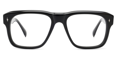 Vkyee prescription unisex eyeglasses in square shape made by acetate material, front color black