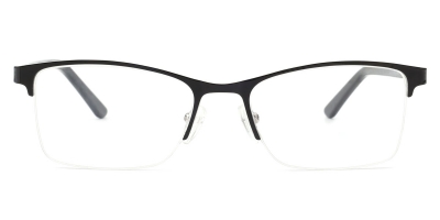 Vkyee prescription women eyeglasses square in shape with metal material, front color black.