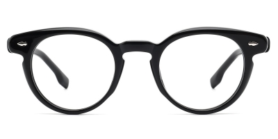 Vkyee prescription round unisex eyeglasses in mixed material, front color black
