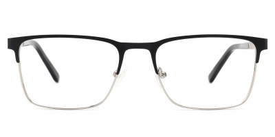 Vkyee prescription men eyeglasses square in shape with metal materials, front color black