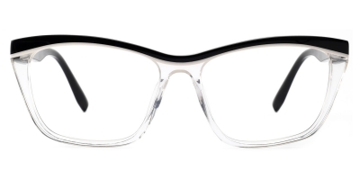 Vkyee prescription women eyeglasses in square shape made by acetate material, front color clear