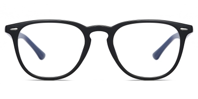 Vkyee prescription square women eyeglasses in TR90 material, front color black.