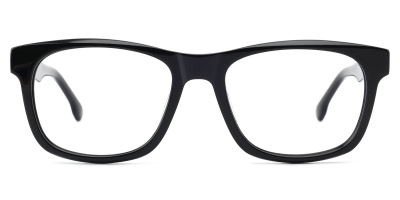 Vkyee prescription square unisex eyeglasses in mixed material, front color black