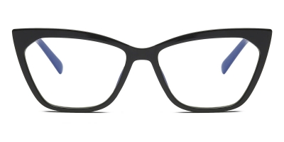 Vkyee prescription square shape women eyeglasses in TR90 material,front  color black 