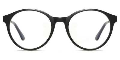 Vkyee prescription optical eyeglasses women round TR90 frame,front color black
