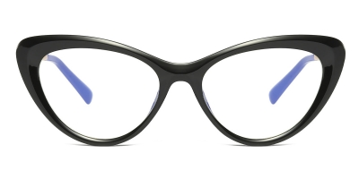 Vkyee prescription optical eyeglasses women cateye TR90 frame,front color black