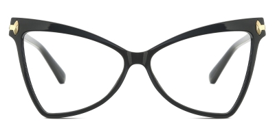 Vkyee prescription optical eyeglasses women gemetric TR90 frame,front color black