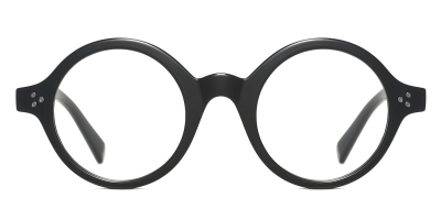 Vkyee prescription optical eyeglasses unisex  round TR90 frame,front color black