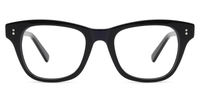 Vkyee prescription square unisex eyeglasses in acetate material, front color black.