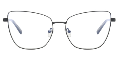 Vkyee prescription optical eyeglasses female cateye metal frame,front color black