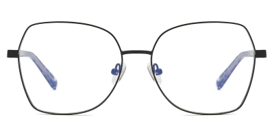 Vkyee prescription optical eyeglasses female round metal frame,front color black