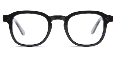 Vkyee prescription round unisex eyeglasses in mixed materials, front  color black.