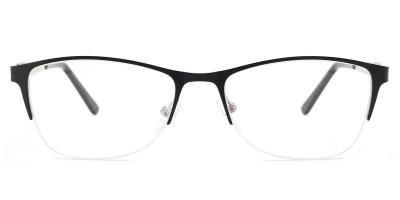 Vkyee prescription women in oval shape with other mixed material, front color black .