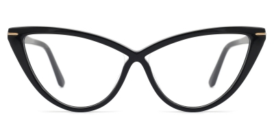 Vkyee prescription cat-eye women eyeglasses in mixed material, front color black